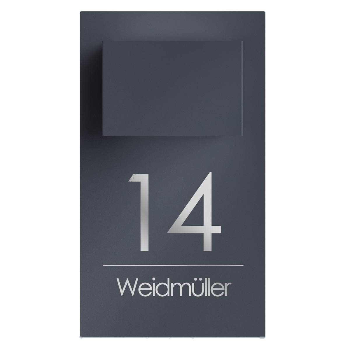 9df6bc75177d4cc58aa07abeddec4b31d4bf220f Design wall light KEPLER SMALL 225x395 - 2-sided - RAL of your choice - house number - street or name