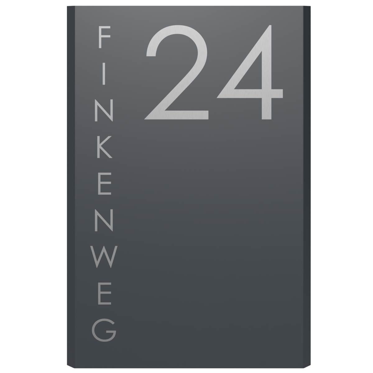41e84f90ec93583c3700e2b85ccc6f46d99392d8 Edelstahl Schild Elegance 424A 340x500 - RAL nach Wahl - LED Beleuchtung - Hausnummer - Straße o. Name