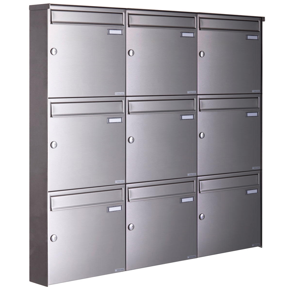 9-piece stainless steel surface-mounted letterbox design BASIC Plus 382XA AP - polished V2A stainless steel