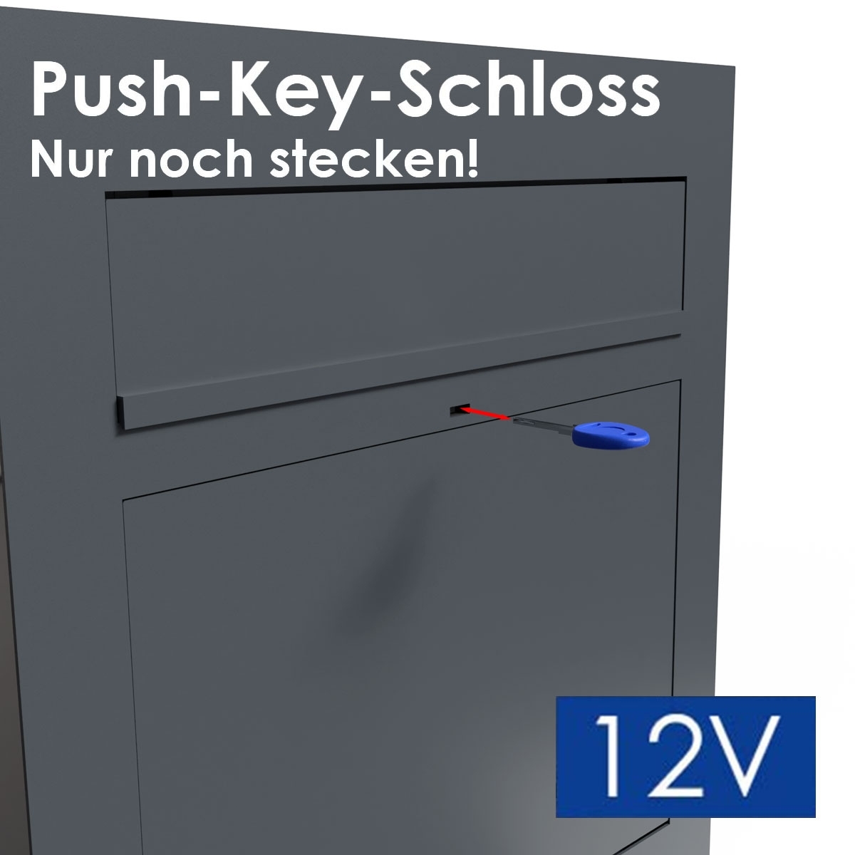 Push-Key-Schloss mit elektronischem 12V Türöffner