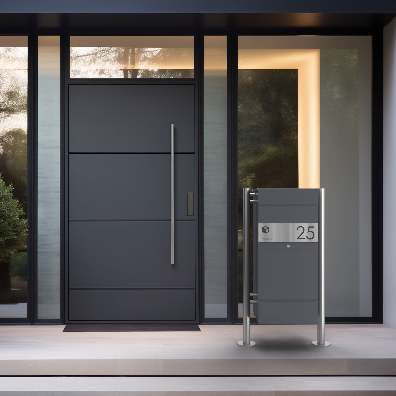 Paketbriefkasten freistehend KLEIST Edition ST-R - Design Elegance 1 - RAL 9005 tiefschwarz