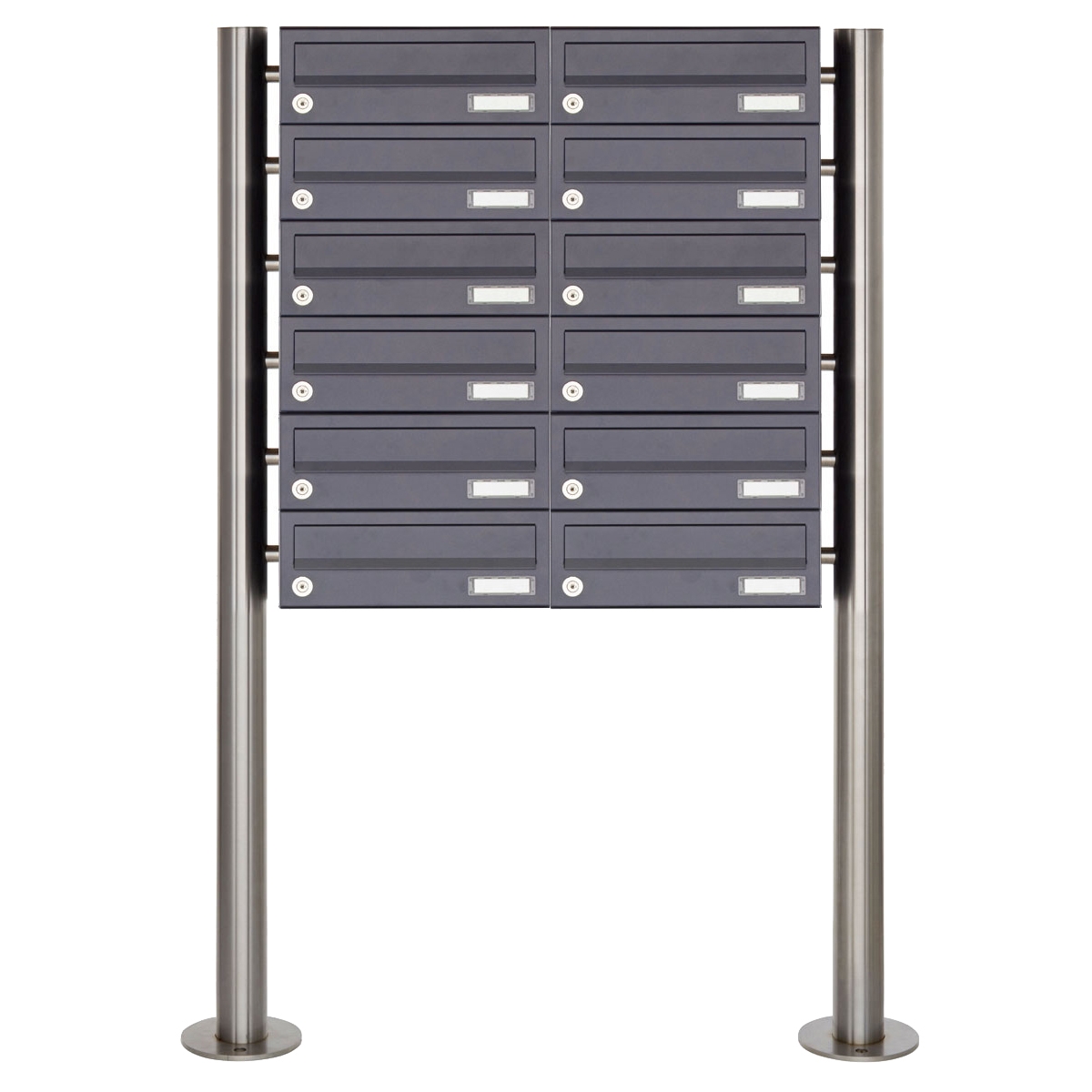 12 letterbox system freestanding Design BASIC 385 ST-R - RAL 7016 anthracite grey 12 letterbox system freestanding Design BASIC 385 ST-R - RAL 7016 anthracite grey
