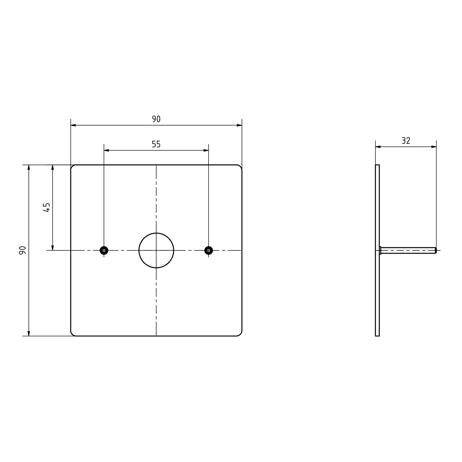 b2601c5258d4e82b8241e948e91e85f1199de1d0 Stainless steel bell plate BASIC Elegance I 421E1-9090 powder-coated - QUADRATIC