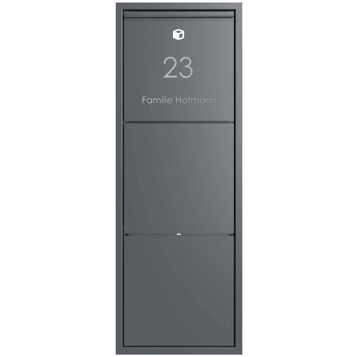 Design flush-mounted parcel box GOETHE - lock system - RAL of your choice Design flush-mounted parcel box GOETHE - lock system - RAL of your choice