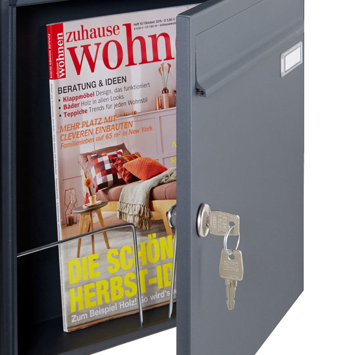2er Aufputz Briefkasten Design BASIC 382A AP mit Zeitungsfach geschlossen - RAL 7016 anthrazitgrau 2er Aufputz Briefkasten Design BASIC 382A AP mit Zeitungsfach geschlossen - RAL 7016 anthrazitgrau