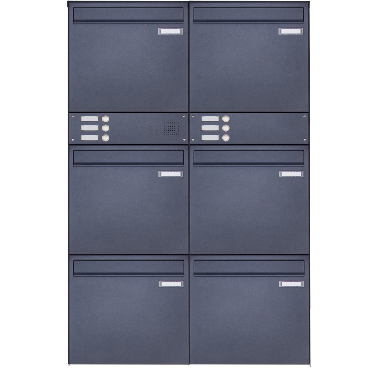 6-piece stainless steel fence letterbox BASIC Plus 382XZ with bell box - RAL of your choice - removal from the rear
