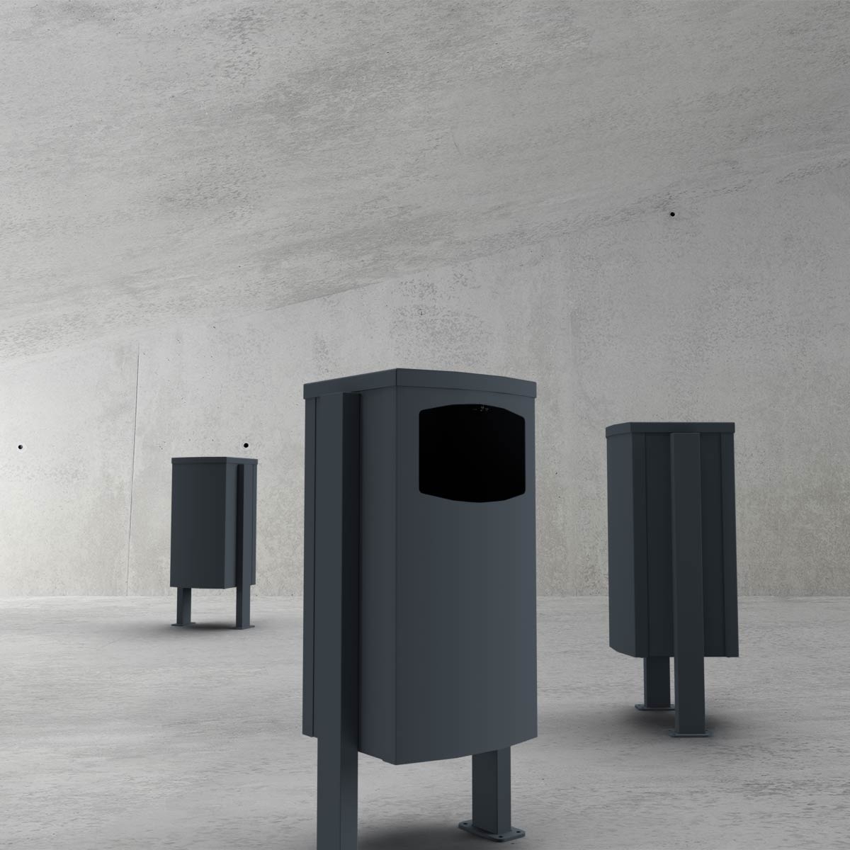 47daaaa4ccde6cbec07063bc47f1a4dafc0092b1 Stainless steel waste bin - Waste bin design BASIC 650X ST-BP - 45 litres - RAL of your choice