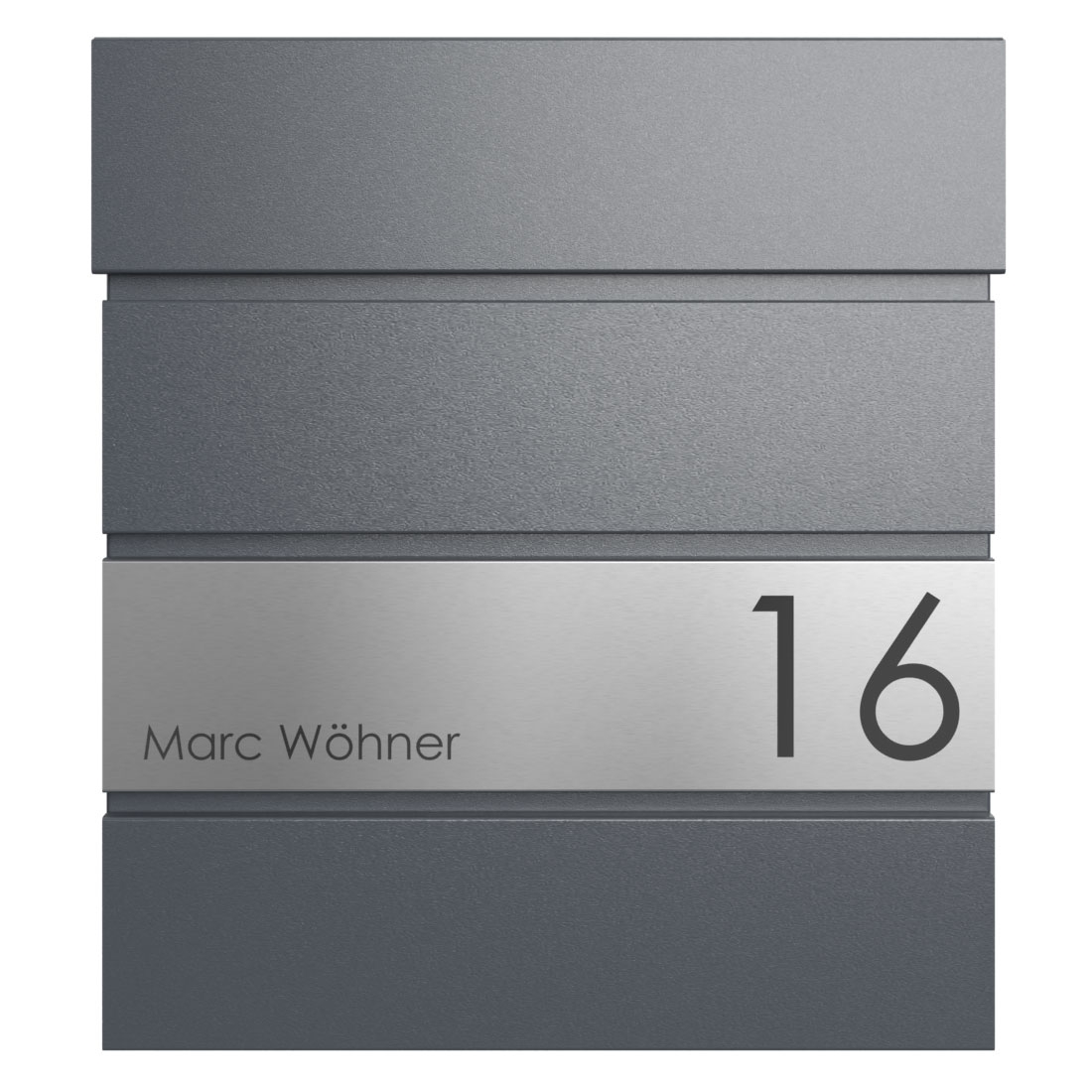b43bf73327c8f2bcec1b5b87f209af989c51c0bb KANT Edition letterbox with newspaper compartment - Elegance 1 design - RAL 7016 anthracite grey