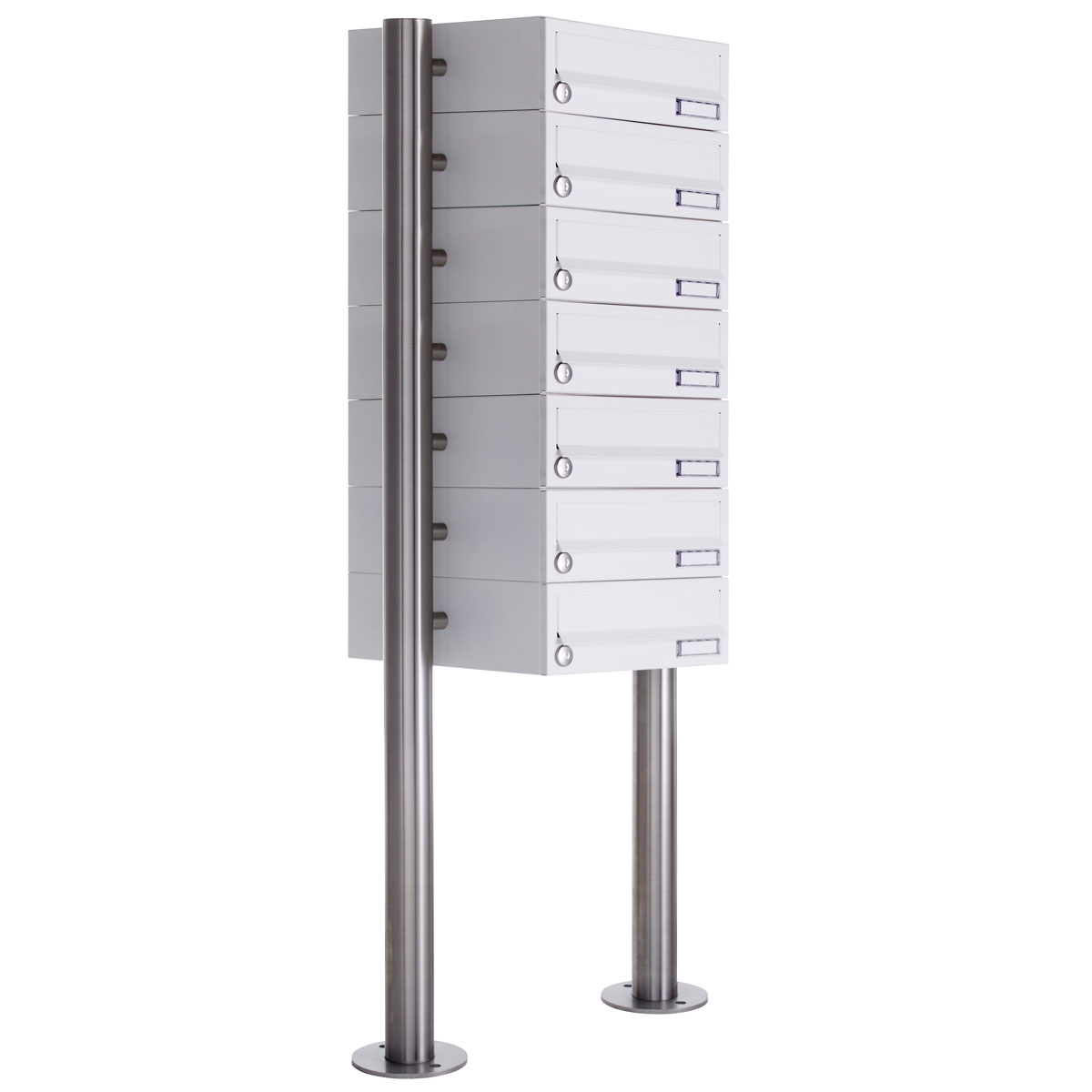 7 letterbox system freestanding Design BASIC 385-9016 ST-R - RAL 9016 traffic white