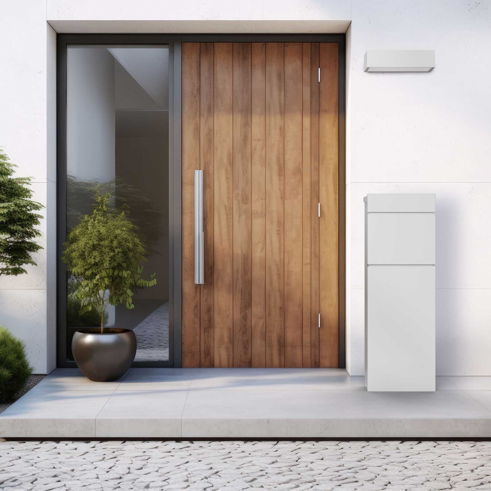 Standbriefkasten LESSING - RAL 9016 verkehrsweiß Standbriefkasten LESSING - RAL 9016 verkehrsweiß