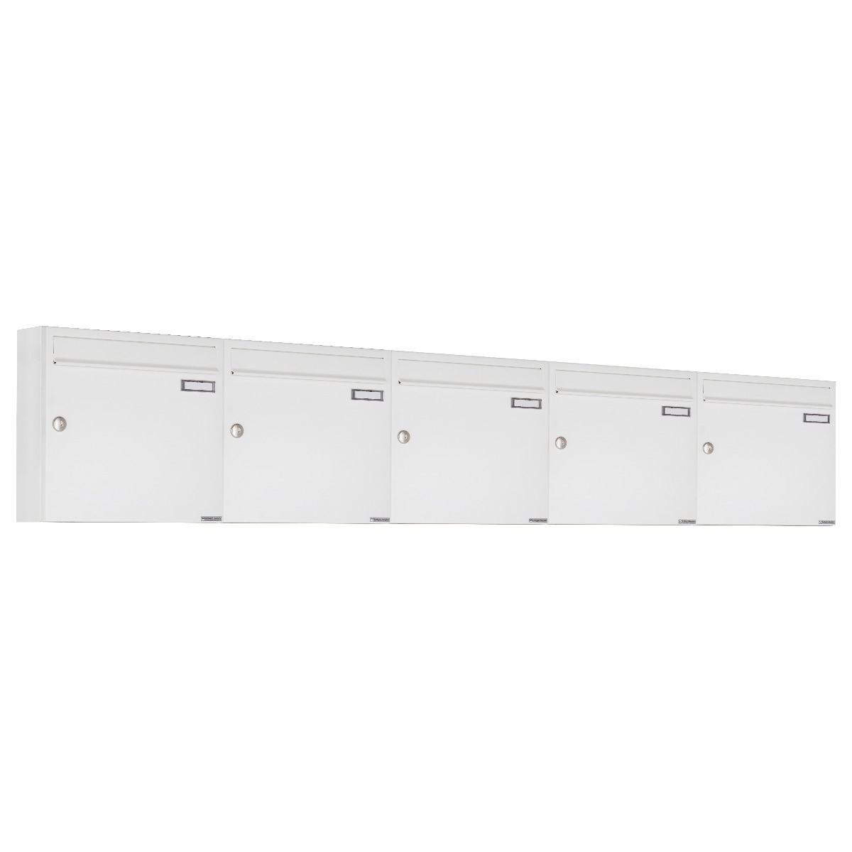 5er 1x5 Aufputz Briefkastenanlage Design BASIC 382A AP - RAL 9016 verkehrsweiß