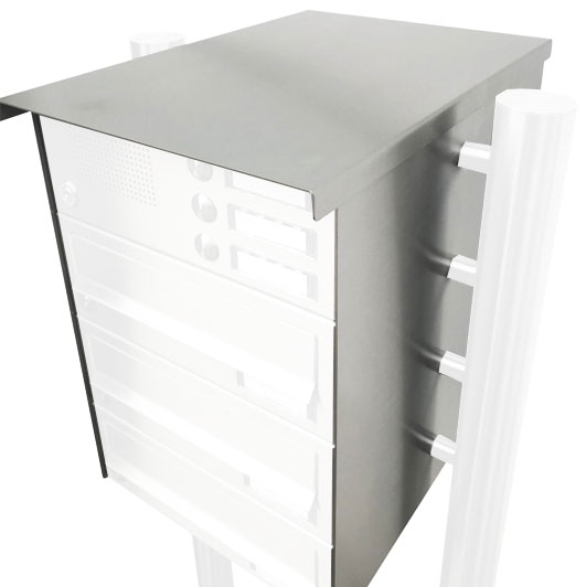 Tettuccio parapioggia aderente + rivestimento laterale V2A, lucido 2x8