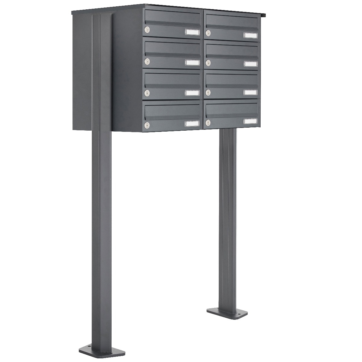 8 letterbox system freestanding Design BASIC 385P-7016 ST-T - RAL 7016 anthracite grey 8 letterbox system freestanding Design BASIC 385P-7016 ST-T - RAL 7016 anthracite grey