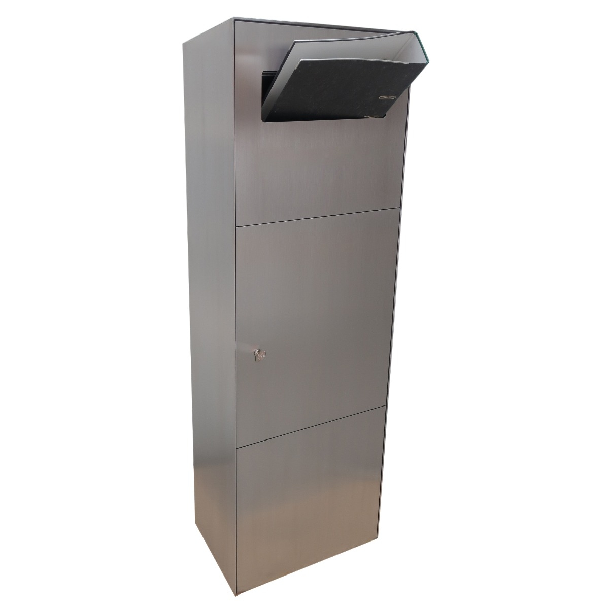 Sicherheits Standbriefkasten - Stele - A4-Ordner Briefkasten Typ 190 - Edelstahl geschliffen Sicherheits Standbriefkasten - Stele - A4-Ordner Briefkasten Typ 190 - Edelstahl geschliffen