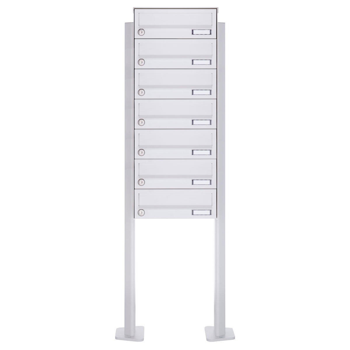 7er Standbriefkasten Design BASIC 385P-9016 ST-T - RAL 9016 verkehrsweiß 7er Standbriefkasten Design BASIC 385P-9016 ST-T - RAL 9016 verkehrsweiß