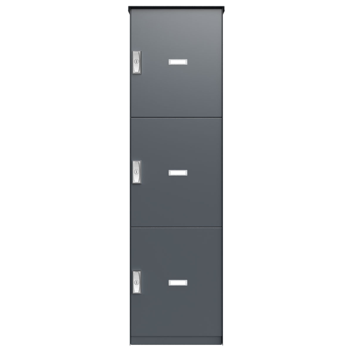 3er 1x3 Edelstahl Paketfachanlage BASIC Plus 863X STL mit Paketfach 370x440 - Farbe nach Wahl