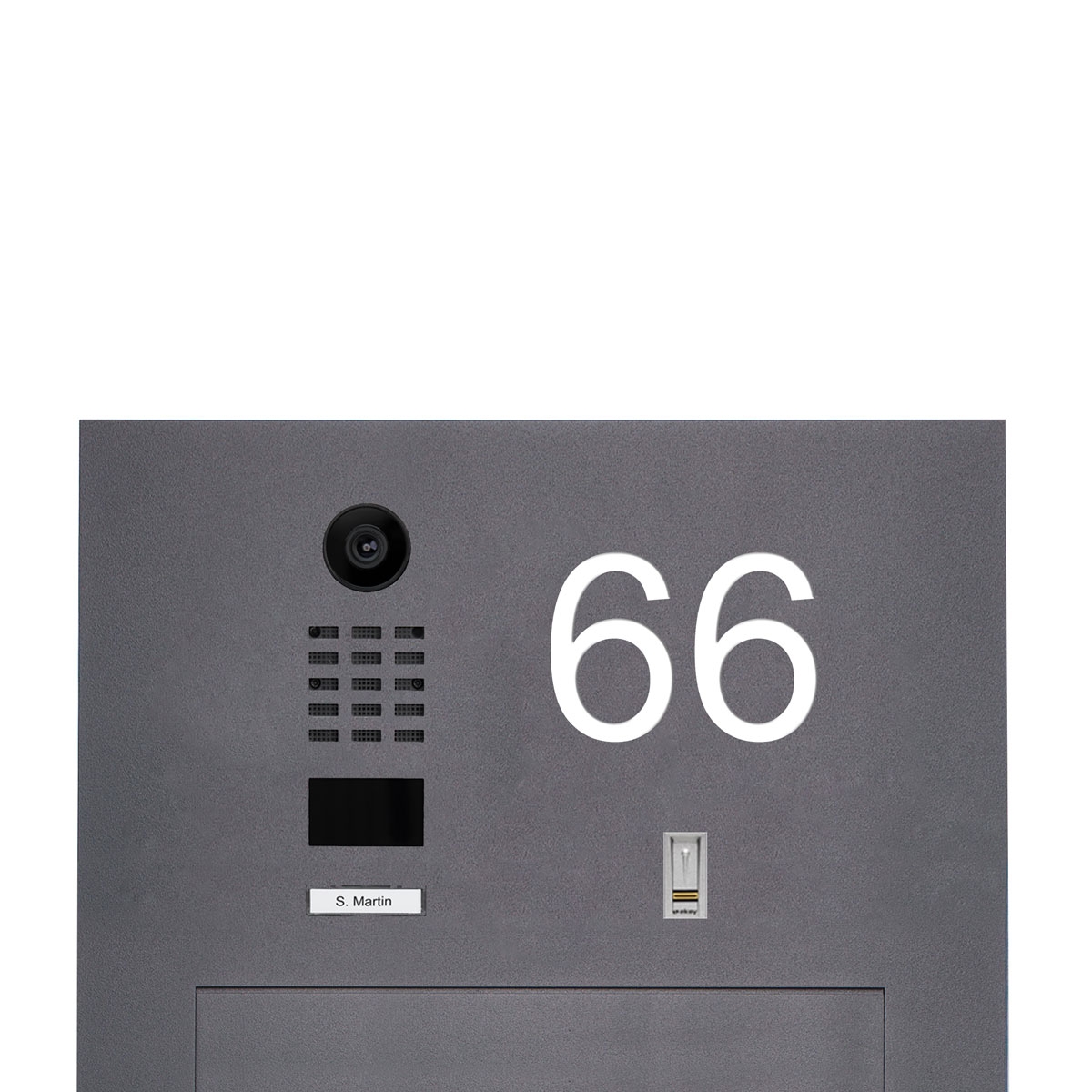 Stainless steel wall entry designer model BIG with DoorBird video intercom - RAL of your choice Stainless steel wall entry designer model BIG with DoorBird video intercom - RAL of your choice