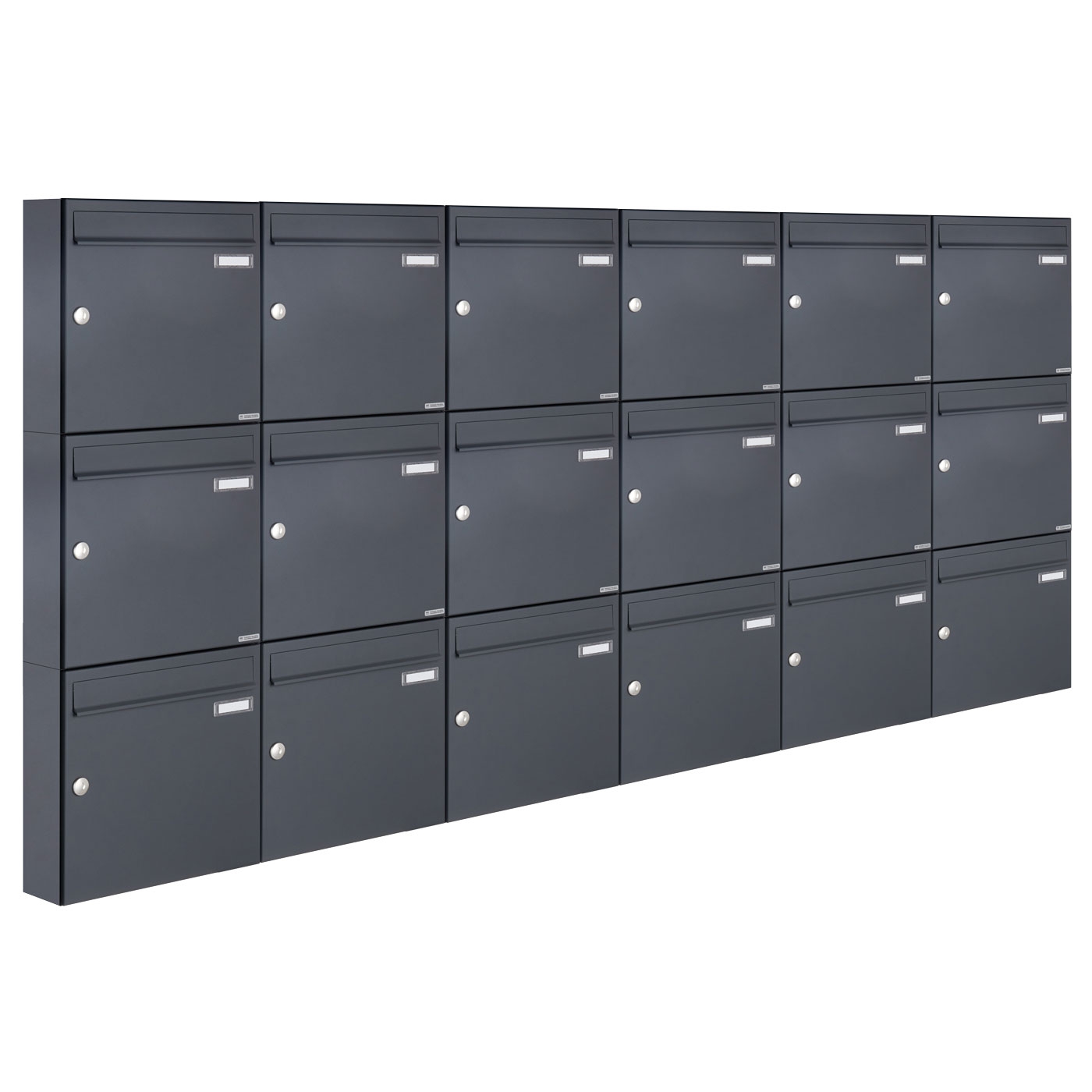18er 6x3 Aufputz Briefkasten Design BASIC 382A AP - RAL 7016 anthrazitgrau 18er 6x3 Aufputz Briefkasten Design BASIC 382A AP - RAL 7016 anthrazitgrau