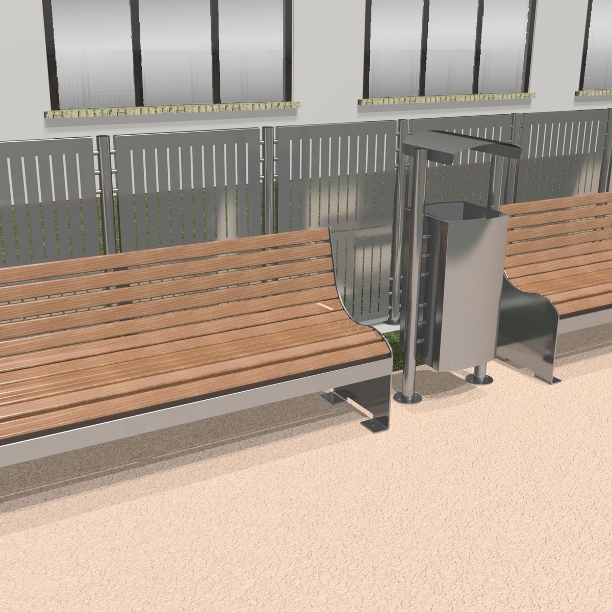 6361c8a646ce940ce78f2a75ef7fab8838f969ab Design bench BROCKES - stainless steel - larch / Douglas fir oiled
