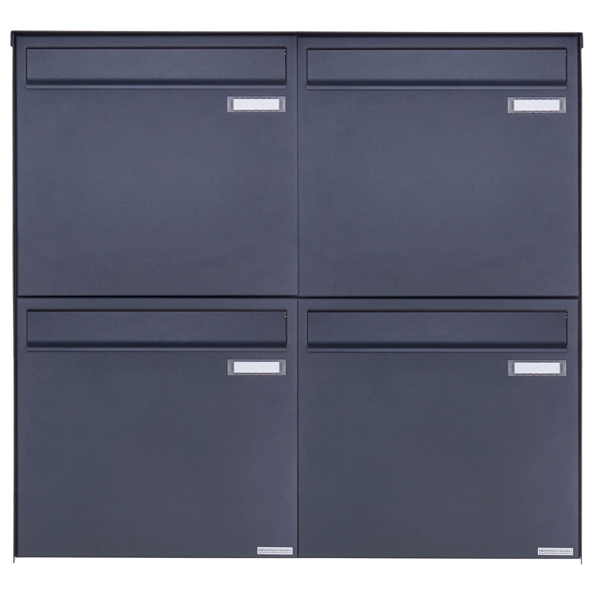 4er 2x2 stainless steel fence letterbox BASIC Plus 382XZ - RAL of your choice - removal from the rear