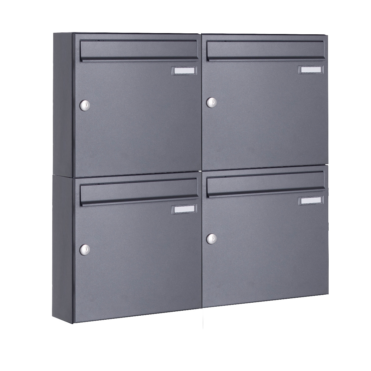 4er 2x2 Aufputz Briefkastenanlage Design BASIC 382A AP - DB703 eisenglimmer