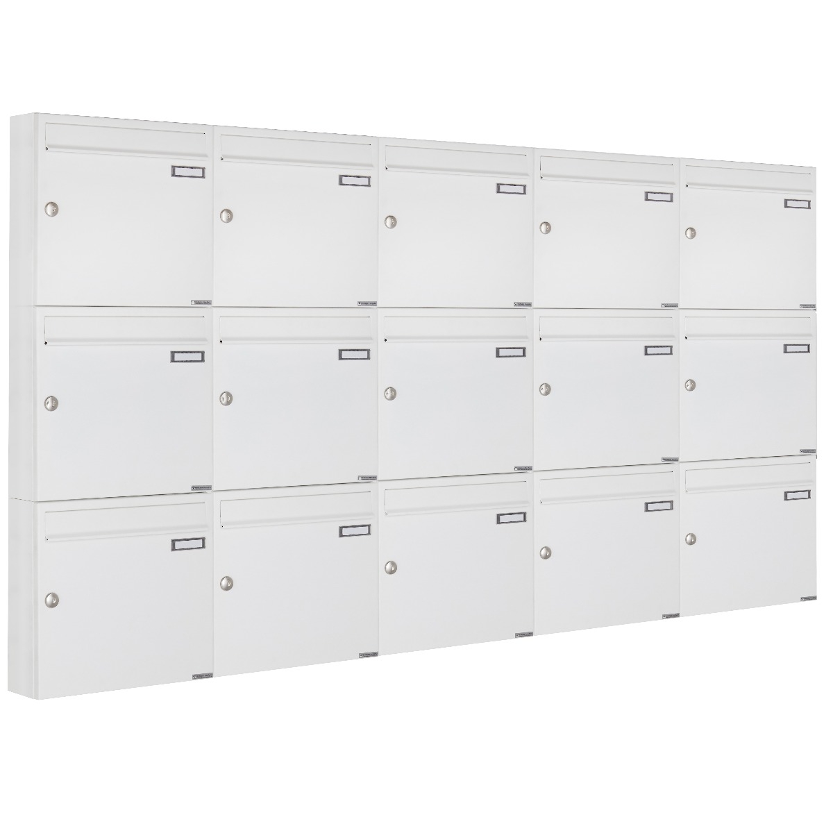 15er 5x3 Aufputz Briefkastenanlage Design BASIC 382A AP - RAL 9016 verkehrsweiß
