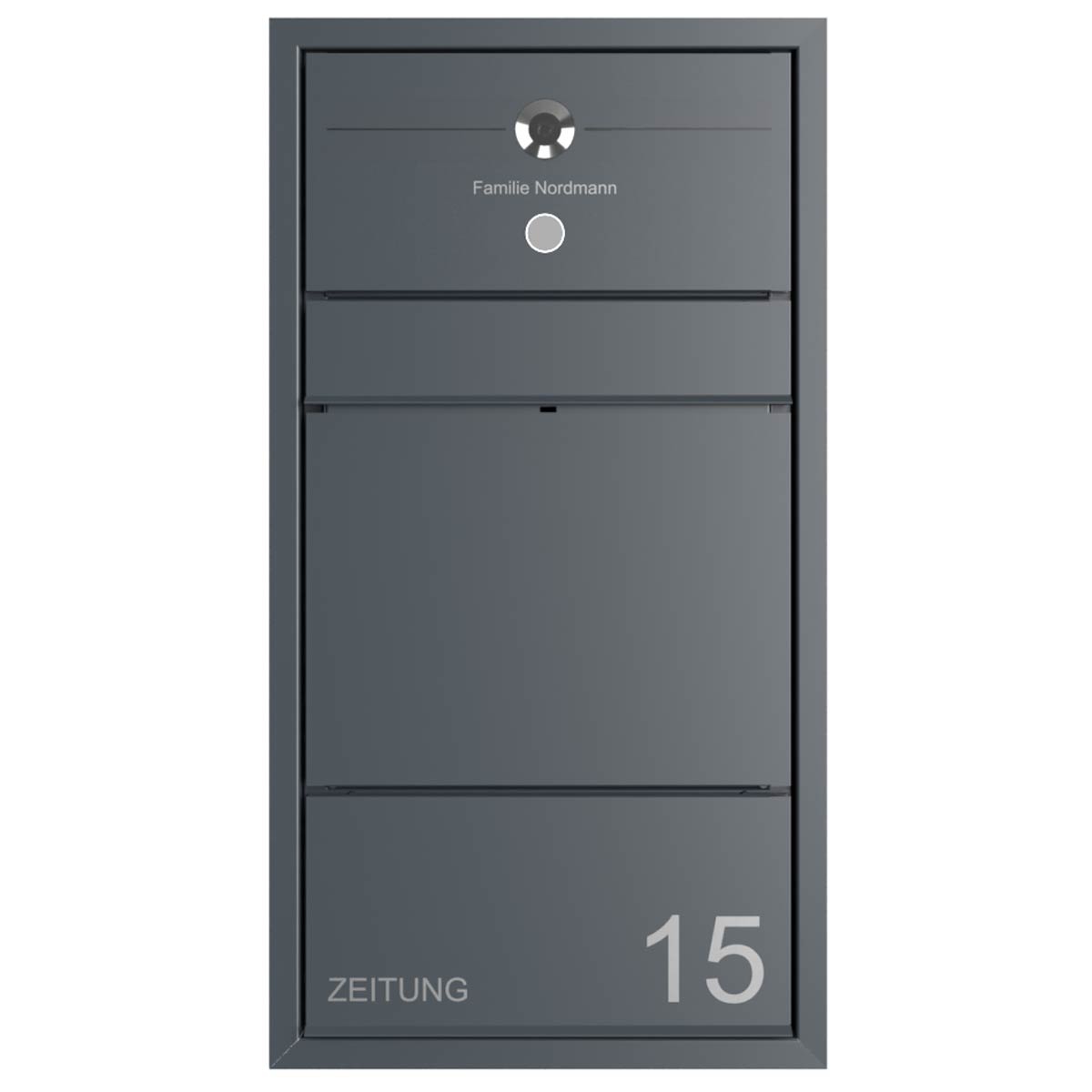 Design flush-mounted letterbox GOETHE UP with newspaper compartment - RAL of your choice - COMELIT Switch - VIDEO complete set Wifi Design flush-mounted letterbox GOETHE UP with newspaper compartment - RAL of your choice - COMELIT Switch - VIDEO complete set Wifi