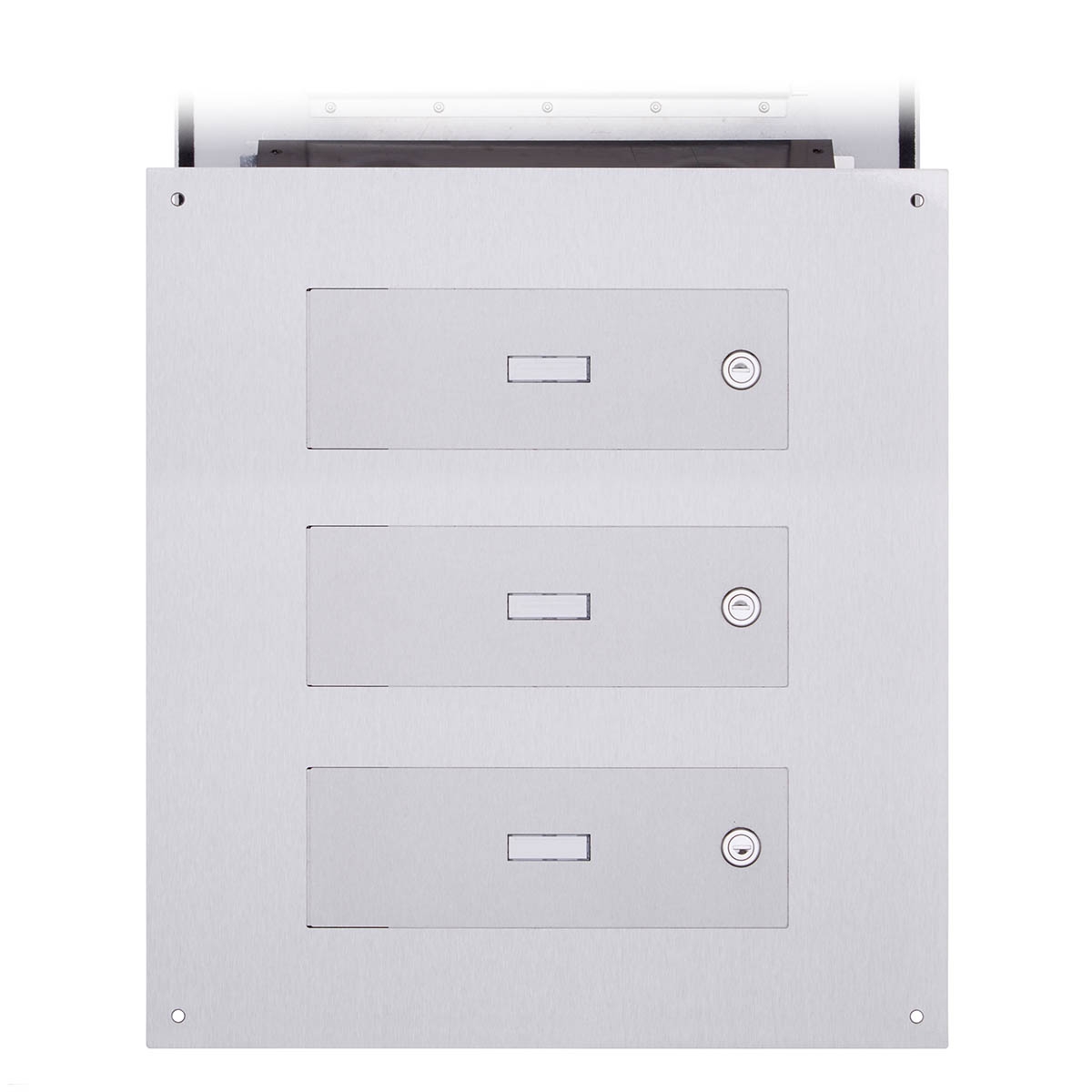 3-piece stainless steel wall-mounted letterbox designer model - GIRA System 106 - 3-gang prepared 3-piece stainless steel wall-mounted letterbox designer model - GIRA System 106 - 3-gang prepared