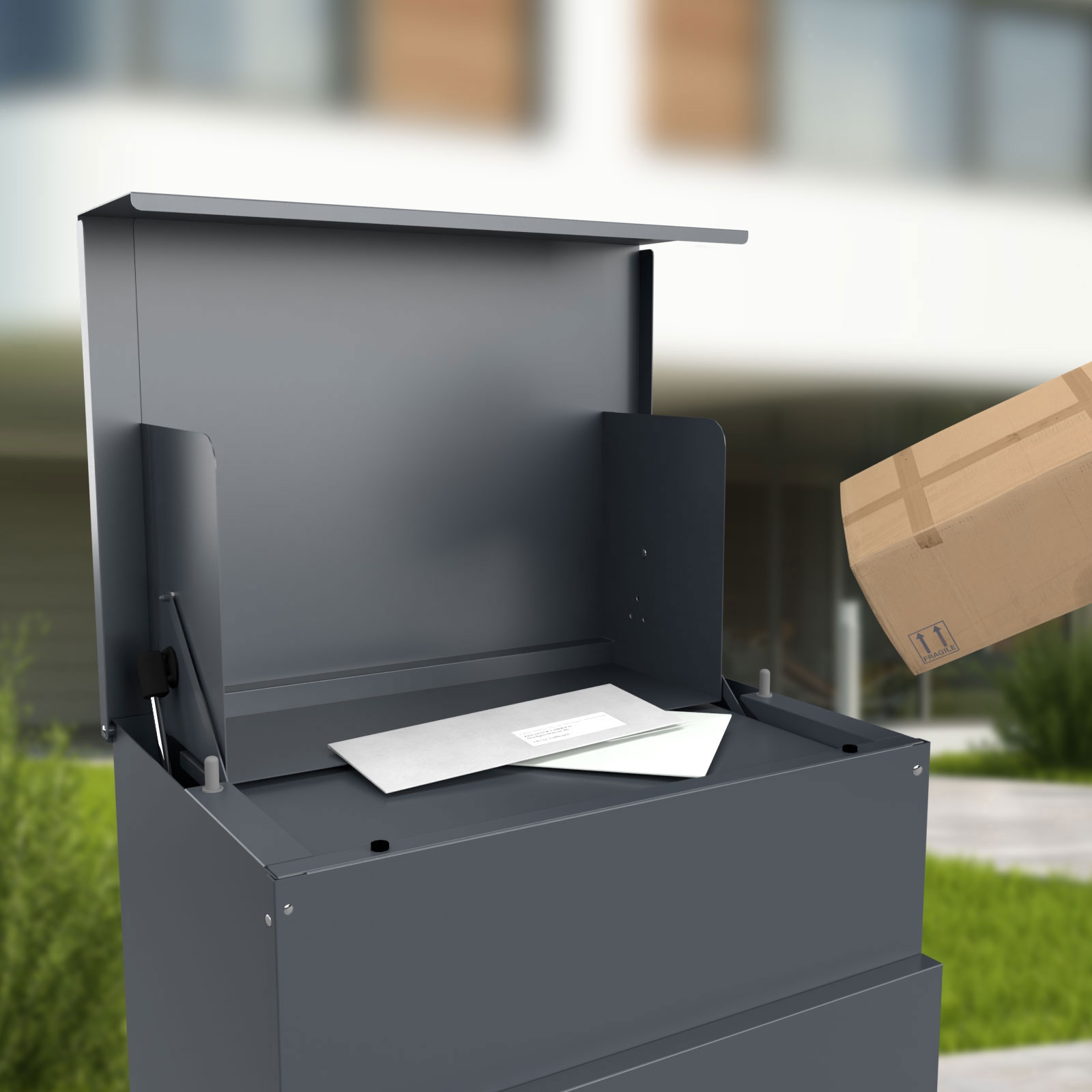 Floor-standing letterbox KLEIST Edition - Design Elegance 1 - RAL 7016 anthracite grey Floor-standing letterbox KLEIST Edition - Design Elegance 1 - RAL 7016 anthracite grey