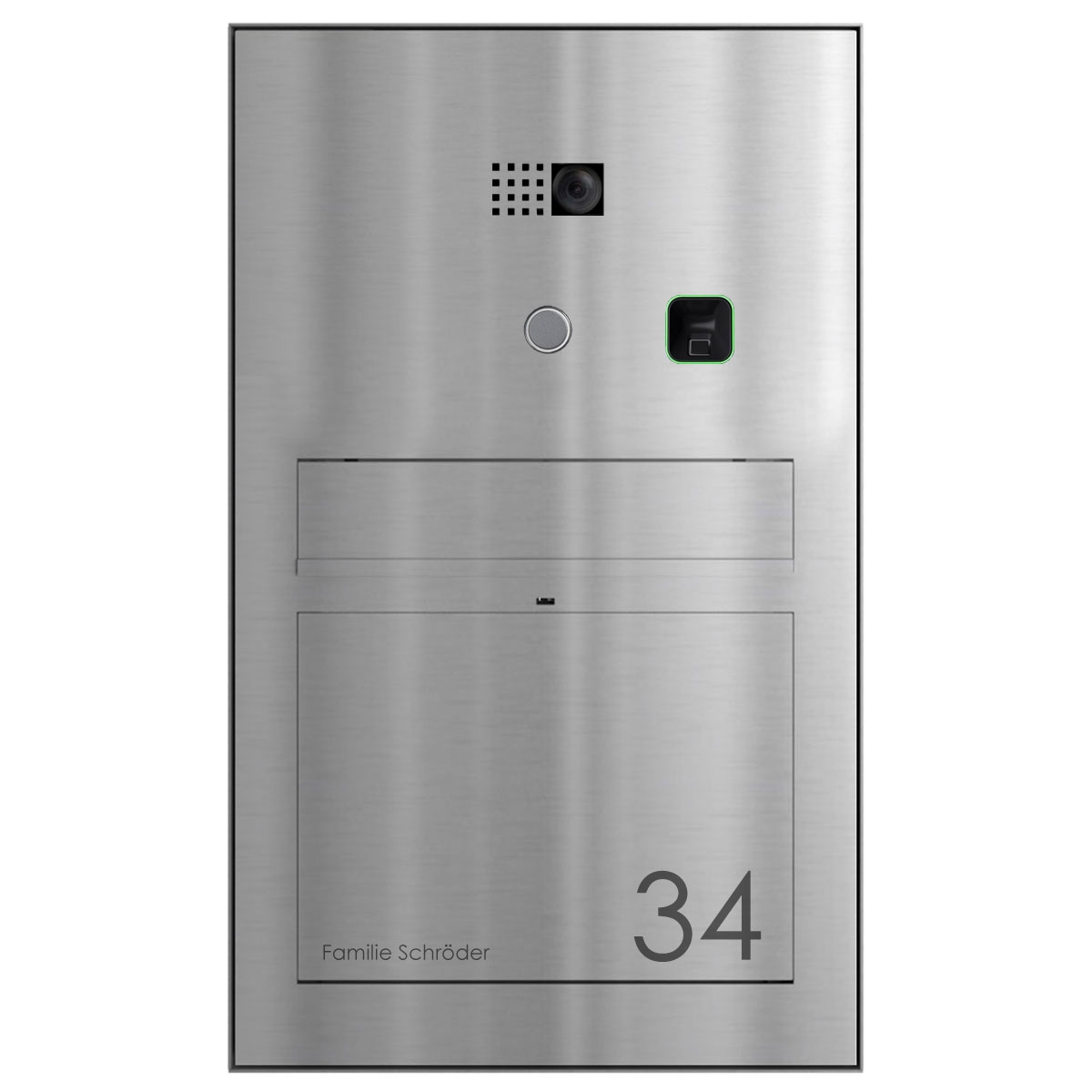 Design surface-mounted letterbox GRIMM - polished stainless steel with COMELIT Ultra - VIDEO set Design surface-mounted letterbox GRIMM - polished stainless steel with COMELIT Ultra - VIDEO set
