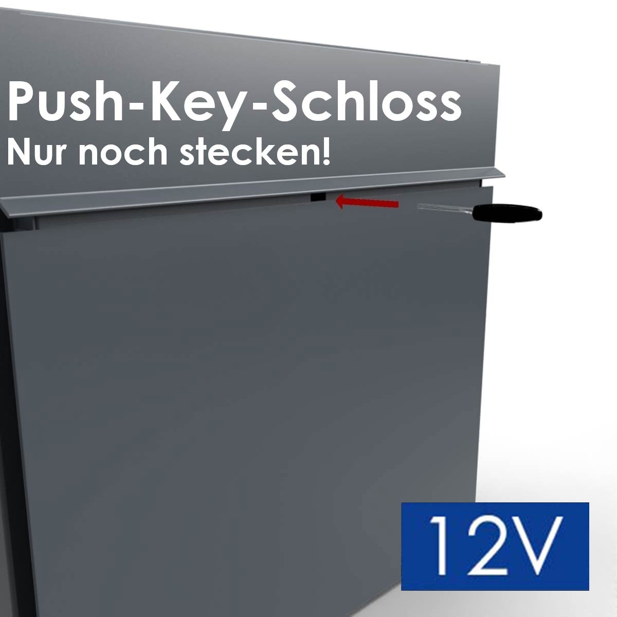 Push-key lock with electronic 12V door opener (with 2x name plate)