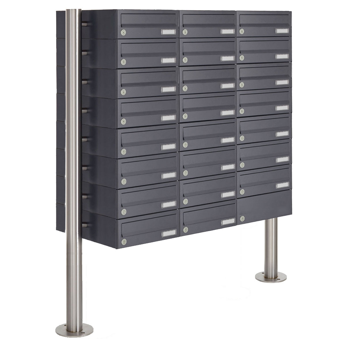 23er Briefkastenanlage freistehend Design BASIC 385-7016 ST-R - RAL 7016 anthrazitgrau