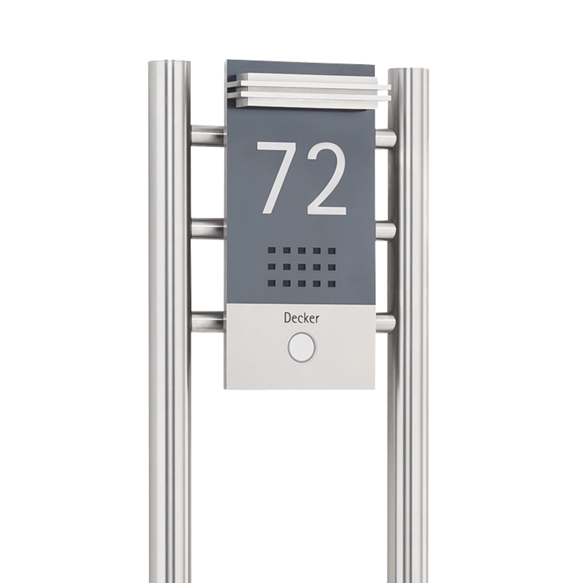 Stainless steel doorbell stele DESIGNER ST-R in titanium look