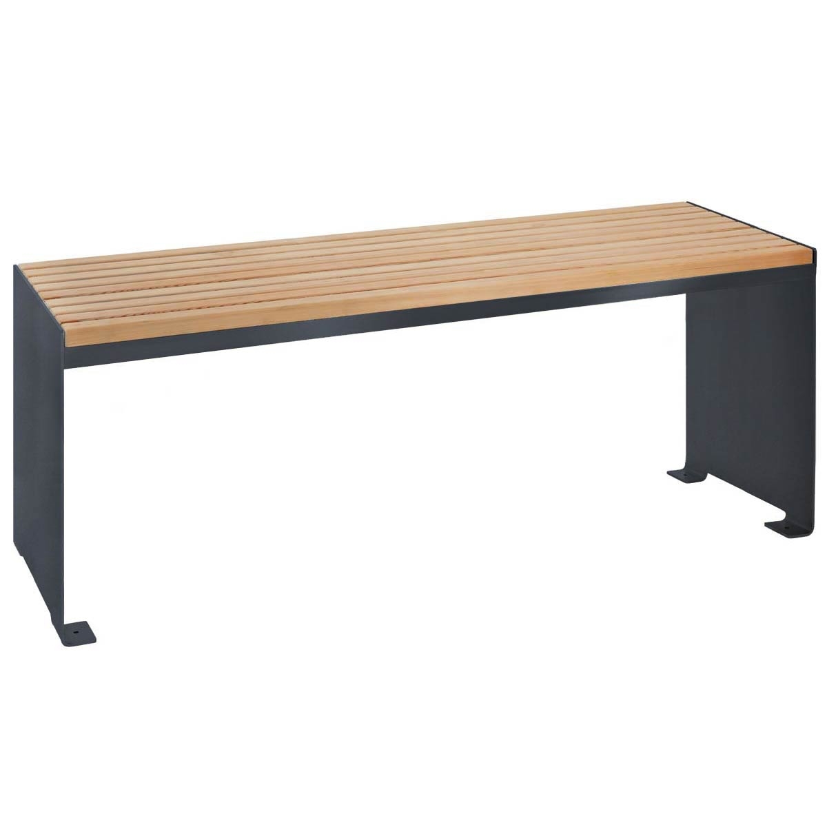Table design NOVALIS - Inox thermolaqué - Douglas huilé
