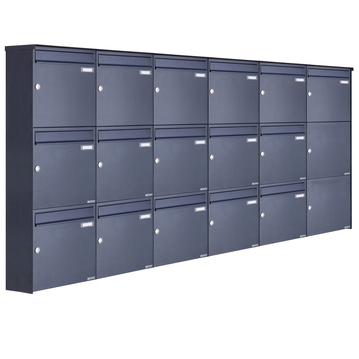 16er 3x6 Edelstahl Aufputz Briefkasten Design BASIC Plus 382XA AP - RAL nach Wahl