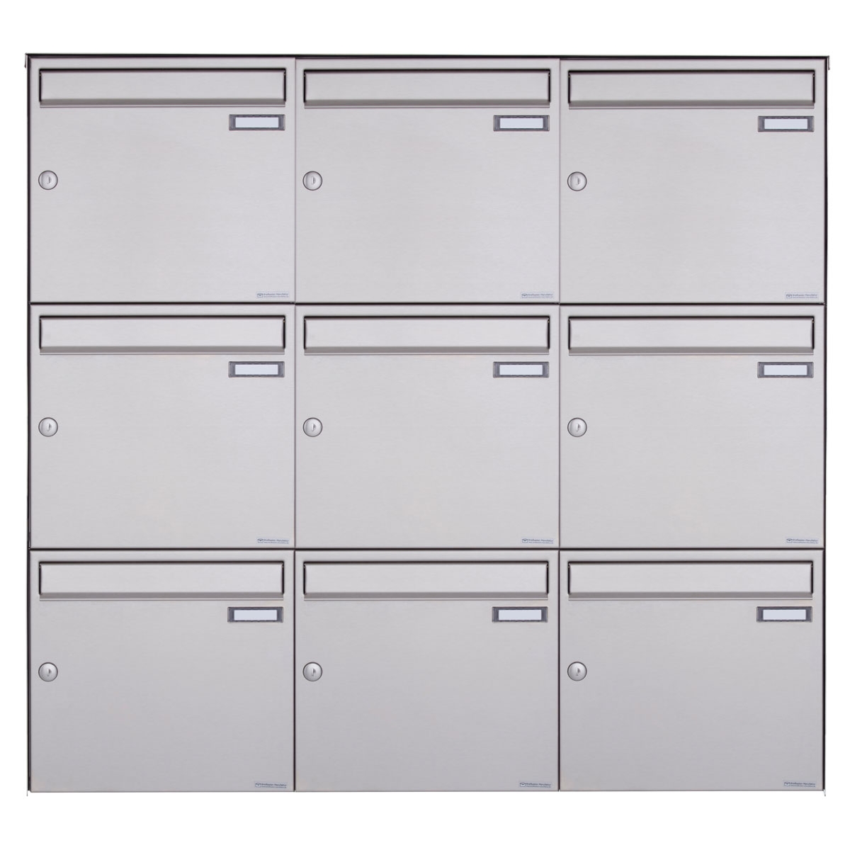 9er Edelstahl Aufputz Briefkasten Design BASIC Plus 382XA AP - Edelstahl V2A geschliffen
