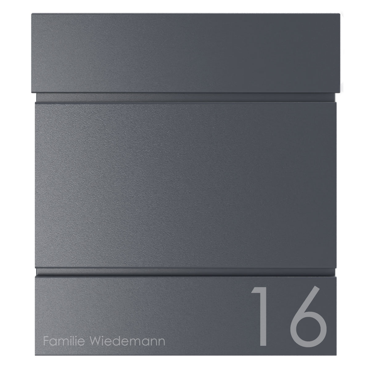 Briefkasten KANT mit Zeitungsfach - Design 2 - RAL 7016 anthrazitgrau Briefkasten KANT mit Zeitungsfach - Design 2 - RAL 7016 anthrazitgrau