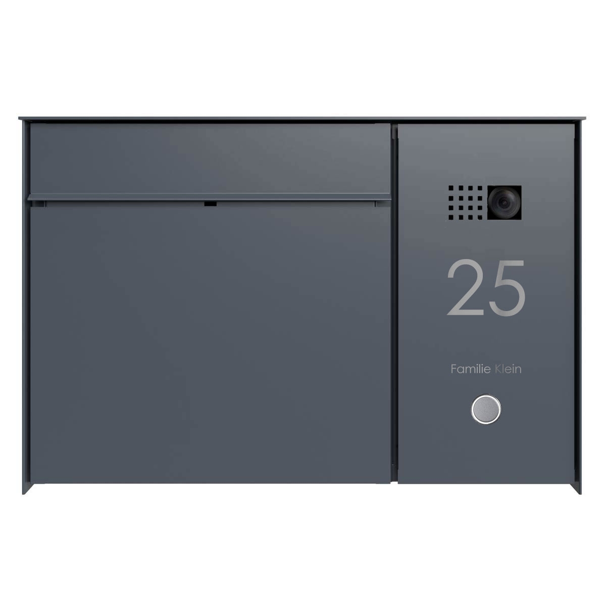 Design Aufputz Briefkasten GOETHE AP - RAL nach Wahl - COMELIT Ultra seitlich - VIDEO Set