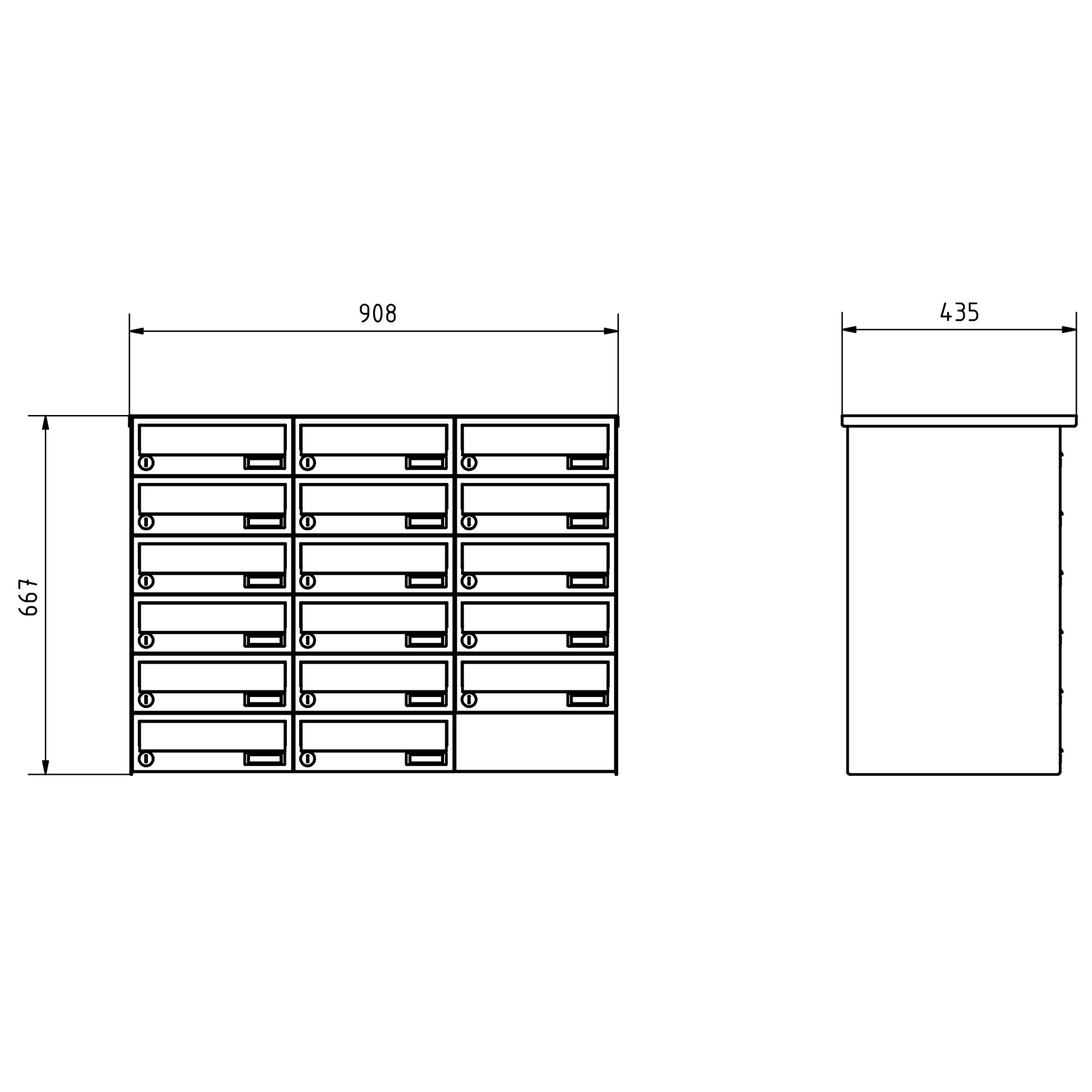 17er Edelstahl Aufputz Briefkastenanlage Design BASIC Plus 385XA AP - RAL nach Wahl 17er Edelstahl Aufputz Briefkastenanlage Design BASIC Plus 385XA AP - RAL nach Wahl