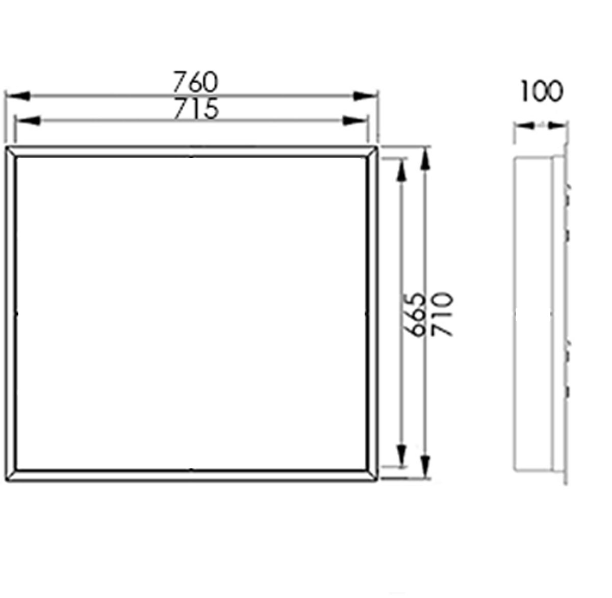 Flush-mounted display case BASIC Plus 389 UP - 710x660 - RAL 7016 anthracite grey fine structure matt
