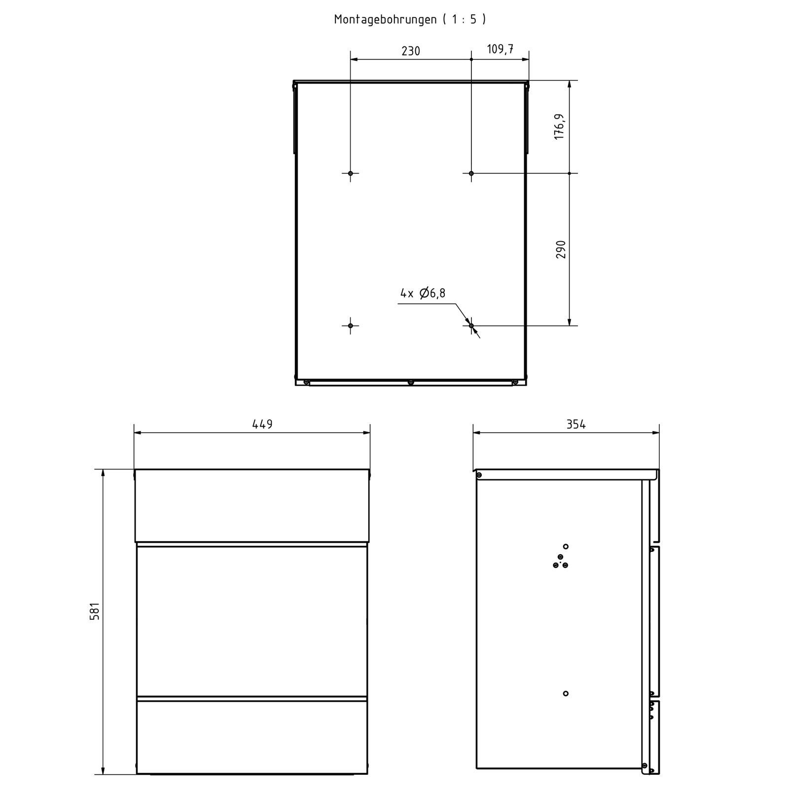 Aufputz Paketbox KANT Edition - Design Elegance 4 - RAL 9007 graualuminium Aufputz Paketbox KANT Edition - Design Elegance 4 - RAL 9007 graualuminium