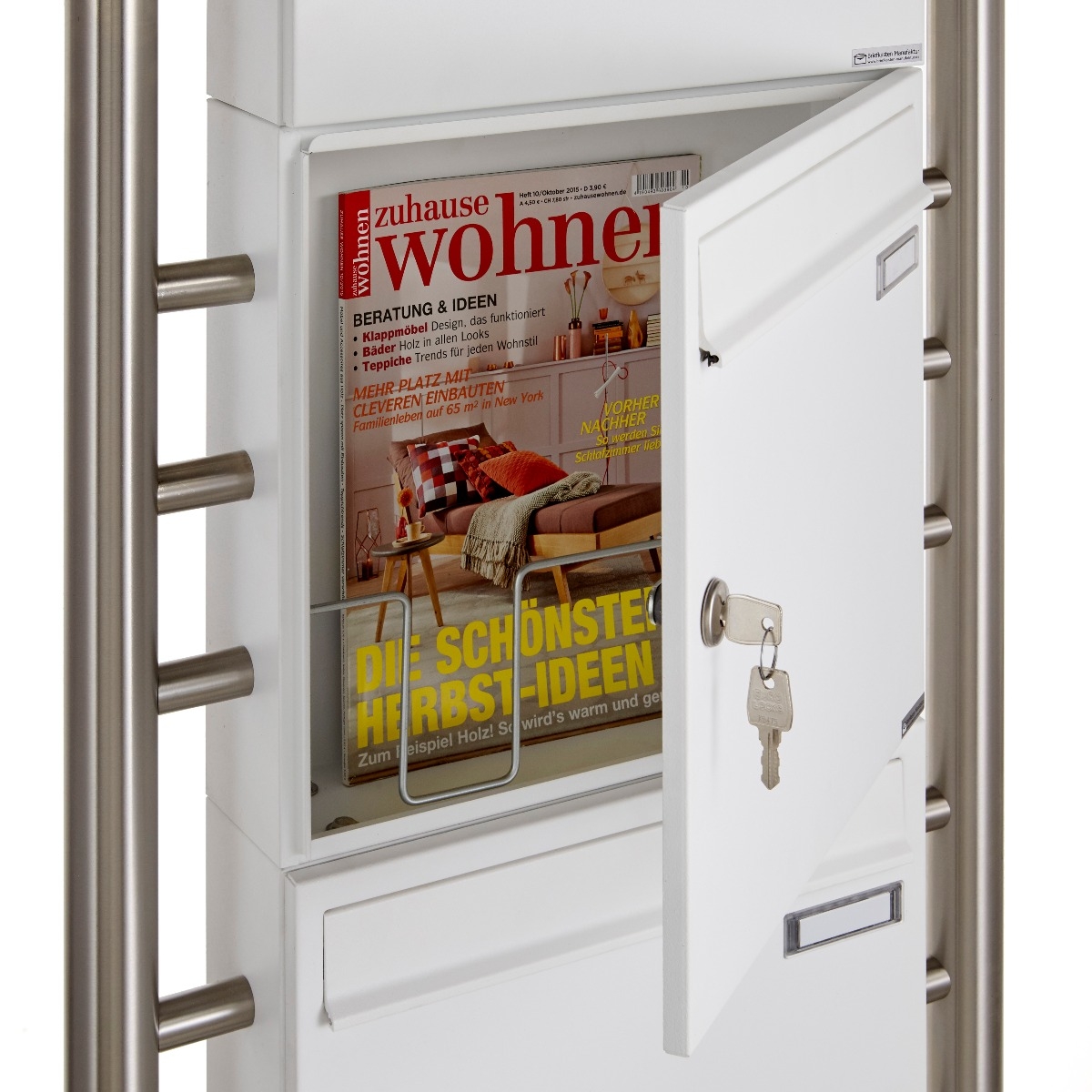 4er 2x2 letterbox system freestanding Design BASIC 381 ST-R - RAL 9016 traffic white 4er 2x2 letterbox system freestanding Design BASIC 381 ST-R - RAL 9016 traffic white
