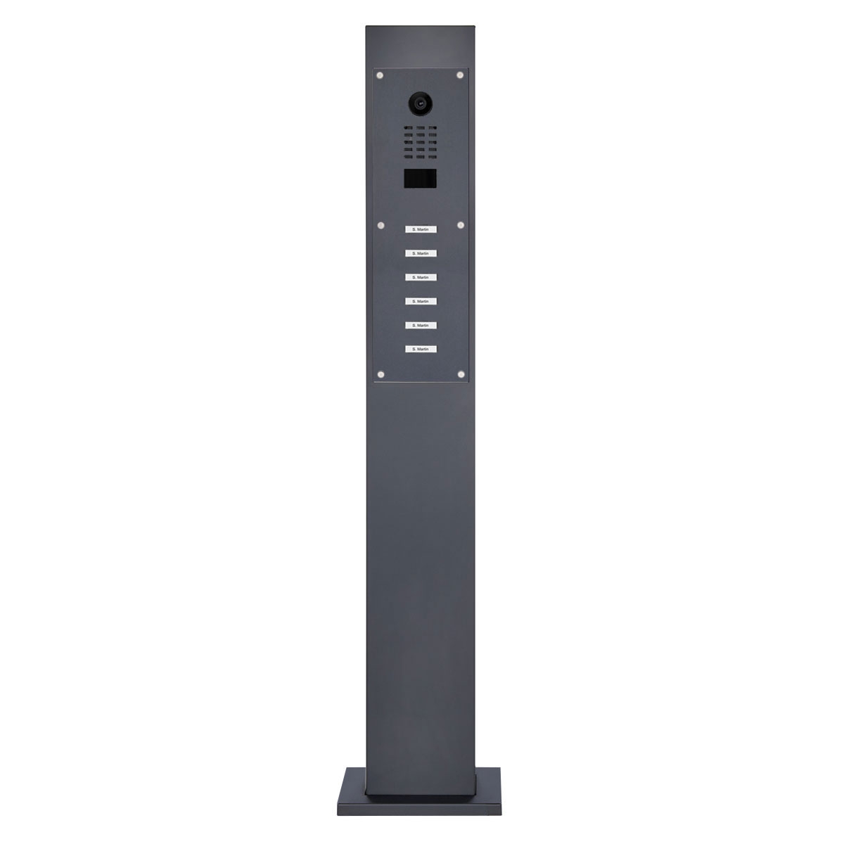 7bf8cb8ac56e10bd60fa53e410d0793b986e0295 6er Klingelstele Designer - Edelstahl V2A pulverbeschichtet mit DoorBird D2100E Video- Sprechanlage