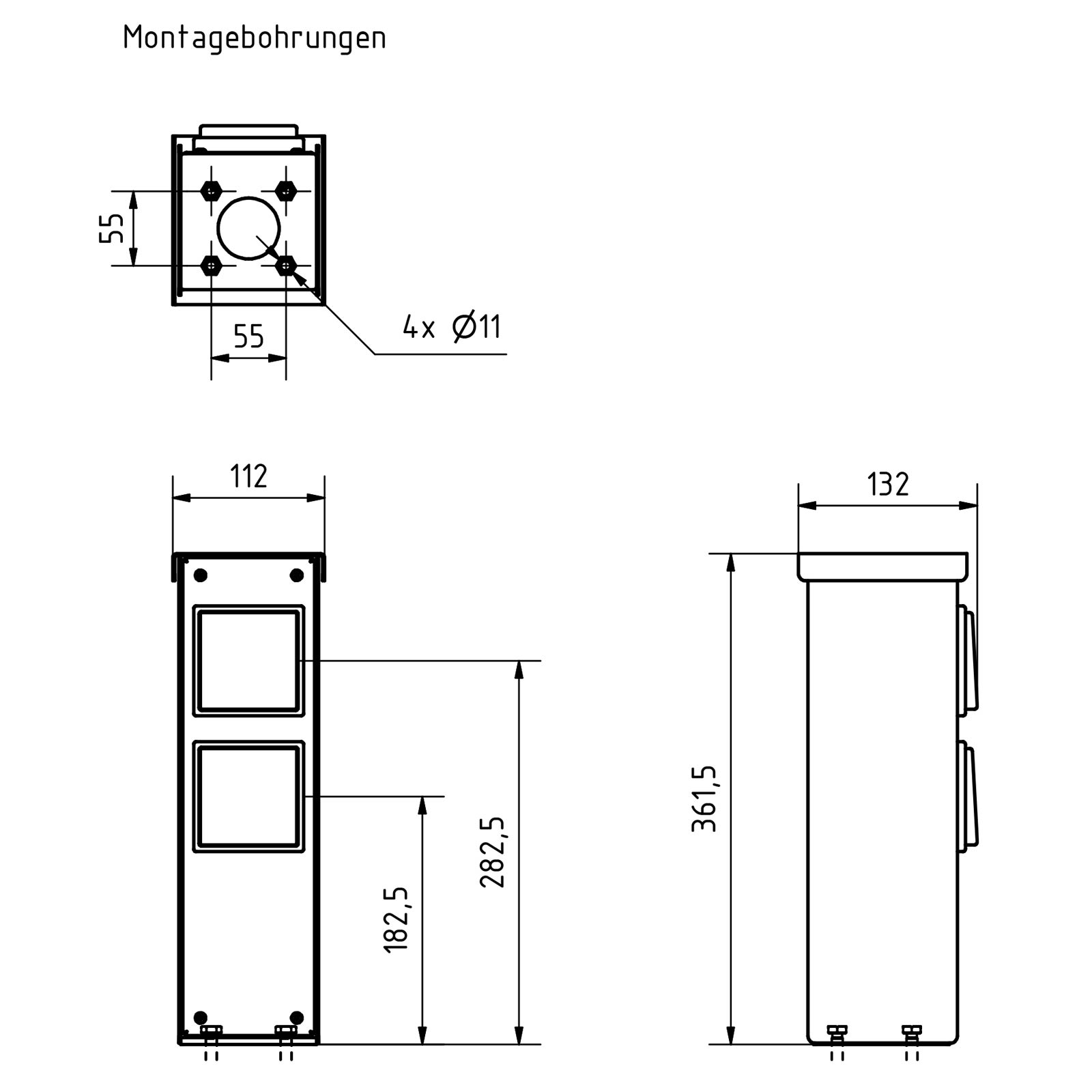 Steckdosensäule Energiesäule BASIC 372 zur Standmontage - Vorbereitet - Edelstahl V2A geschliffen Steckdosensäule Energiesäule BASIC 372 zur Standmontage - Vorbereitet - Edelstahl V2A geschliffen