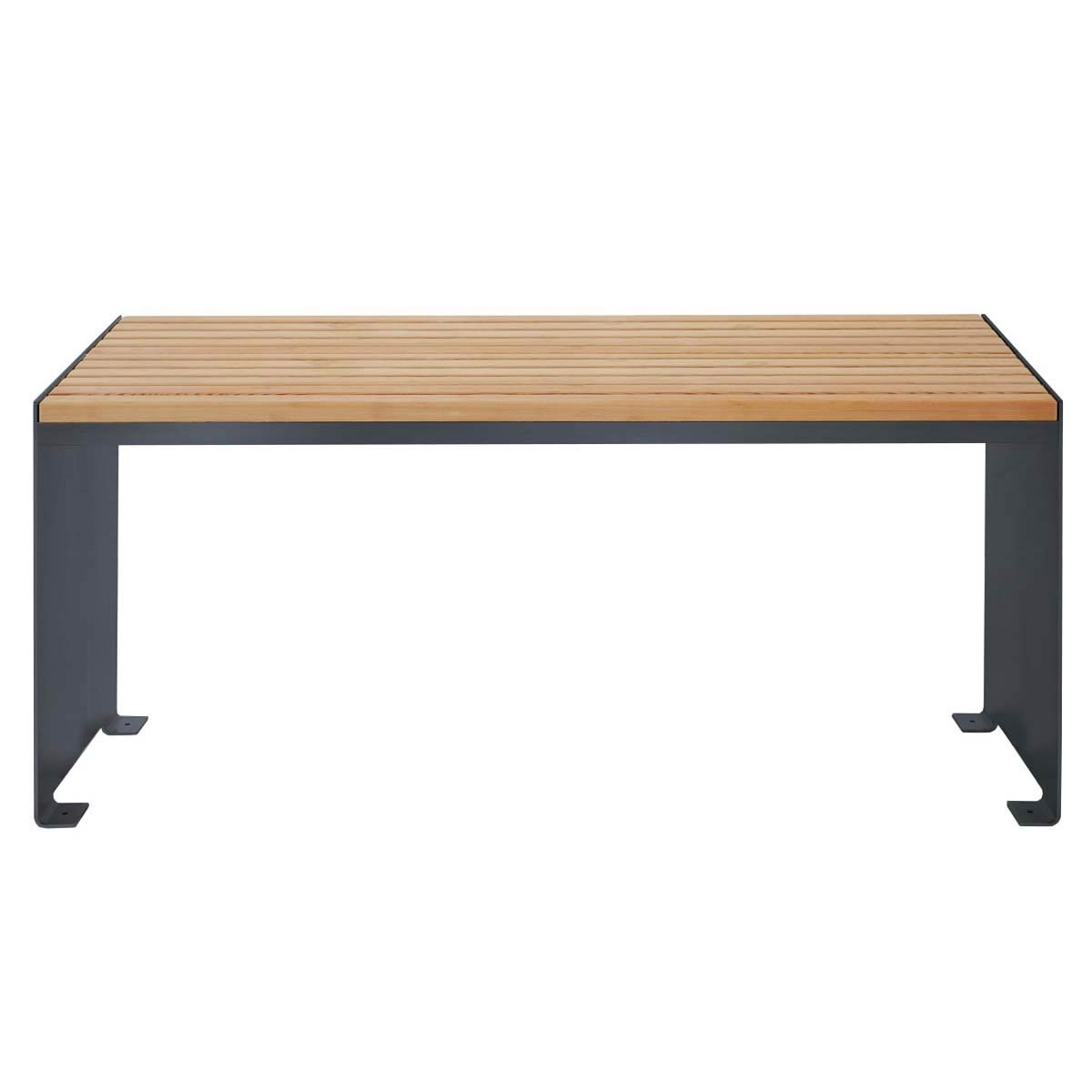 Table design NOVALIS - Inox thermolaqué - Douglas huilé