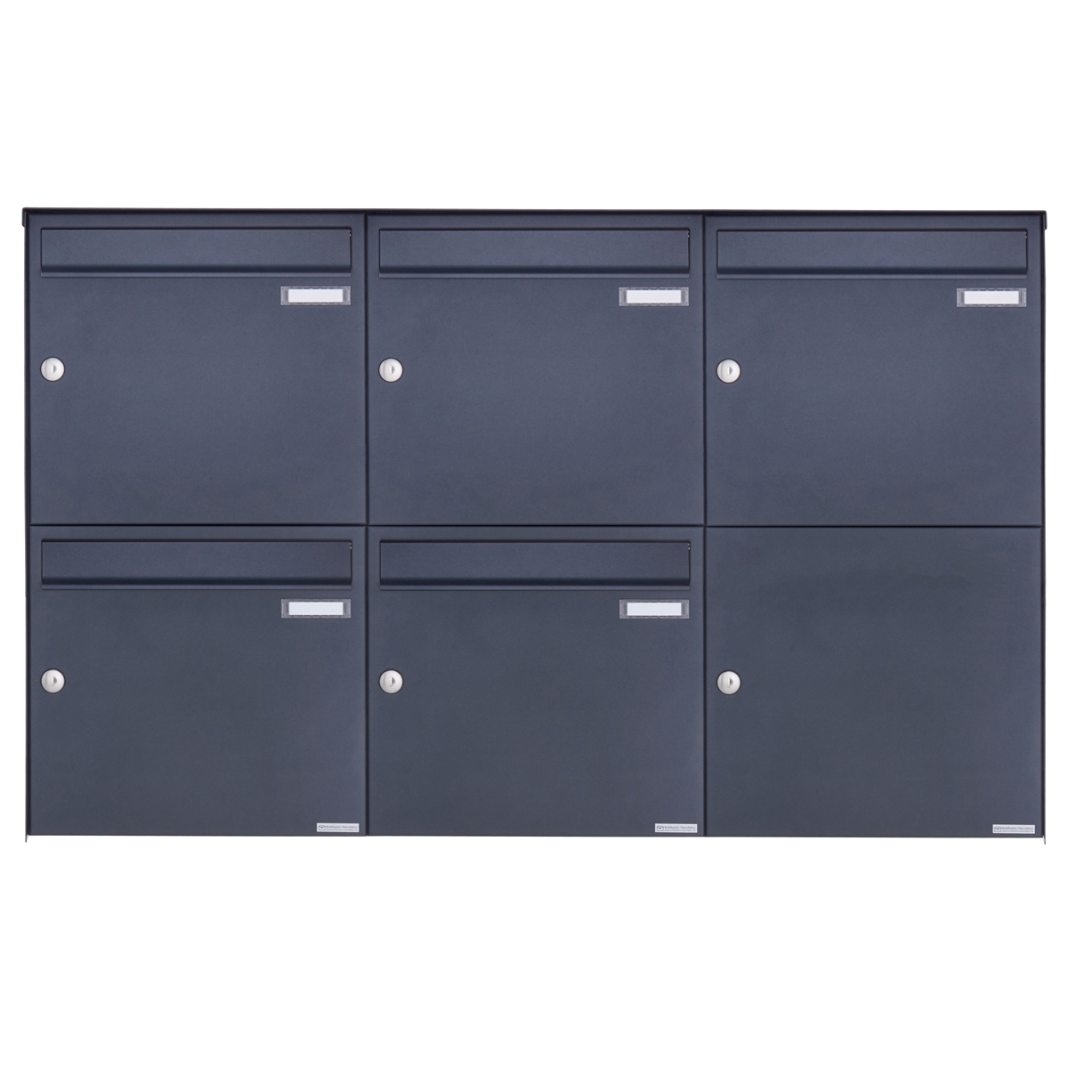 5er 3x2 Edelstahl Aufputz Briefkasten Design BASIC Plus 382XA AP - RAL nach Wahl