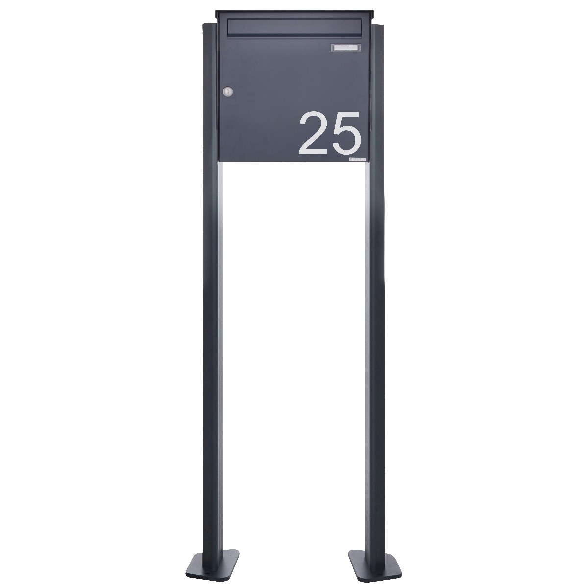 Großraumbriefkasten freistehend Design BASIC 380BP-330 ST-T - RAL 7016 Anthrazit-Grau Großraumbriefkasten freistehend Design BASIC 380BP-330 ST-T - RAL 7016 Anthrazit-Grau
