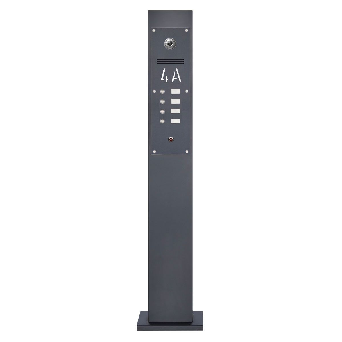 adad843fb22e265655c921e12c2cfdf74c6cad23 Klingelstele Designer - Edelstahl V2A pulverbeschichtet - 4 Partei - INDIVIDUELL