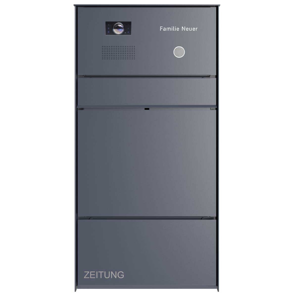 Design surface-mounted letterbox GOETHE AP with newspaper compartment - RAL of your choice - doorbell intercom box - INDIVIDUAL