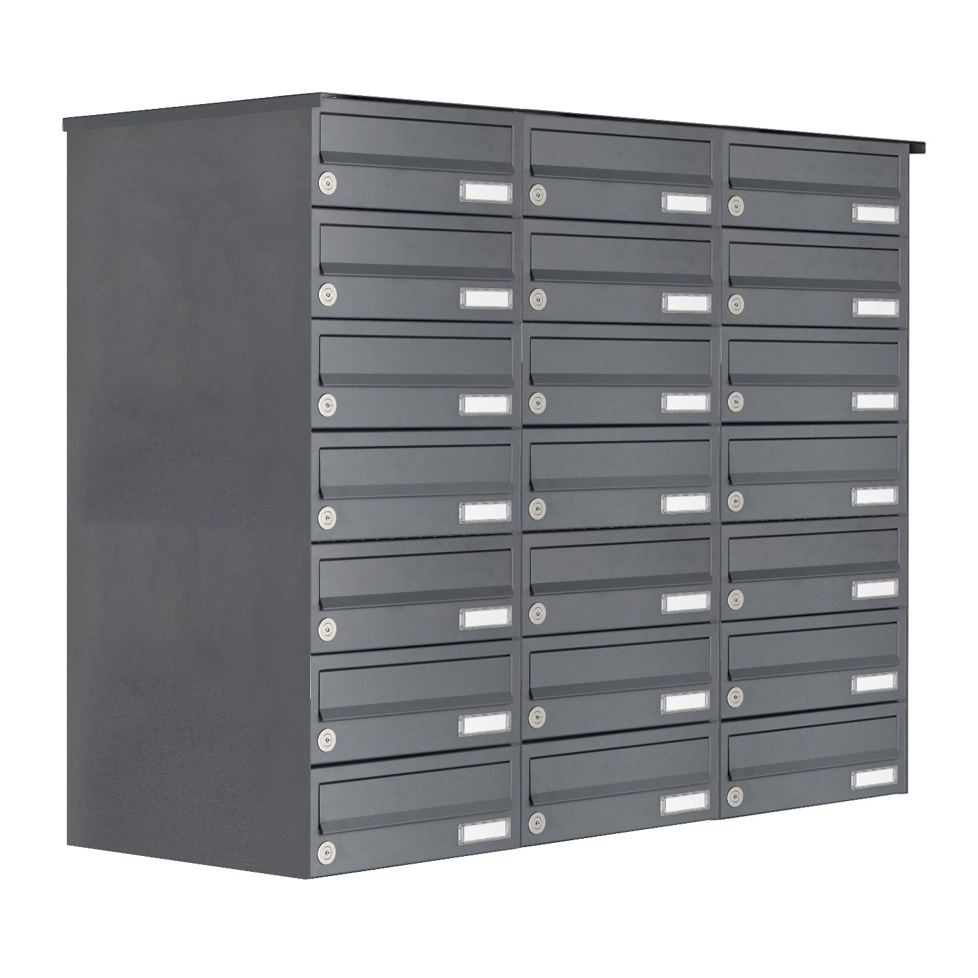Sistema di cassette per le lettere da esterno 21x7x3 Design BASIC 385A-7016 AP - RAL 7016 grigio antracite